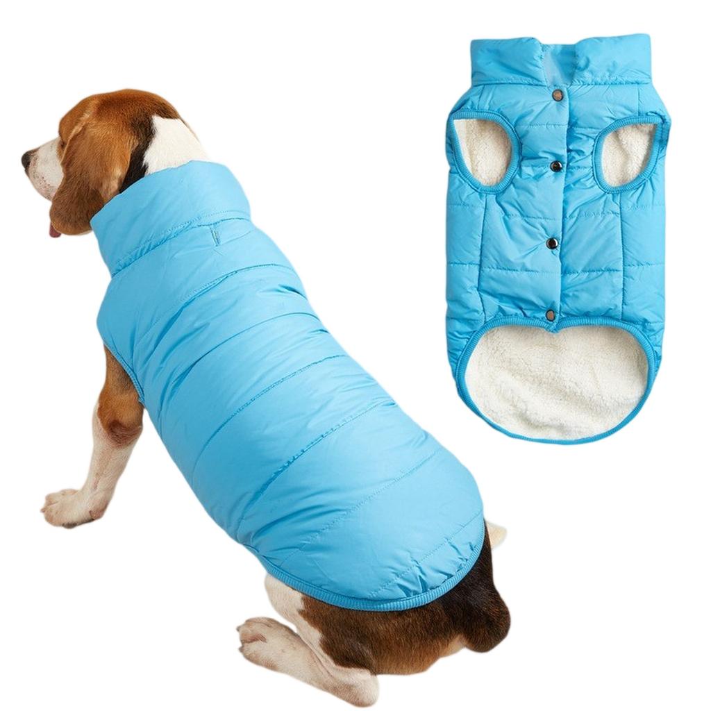 Button Winter Dog Vest With Integrated Keep Warm Fleece Back Zipper For Small Medium Dog
