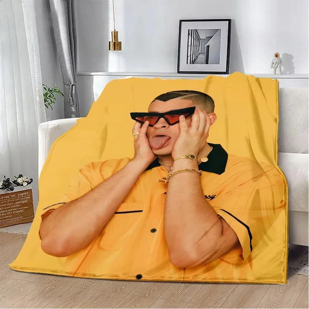 Yo Perreo Sola Bad Bunny Bedruckte Decke Picknickdecken Warme Decke Weiche und Bequeme Decke Haus Reise Geburtstagsgeschenk