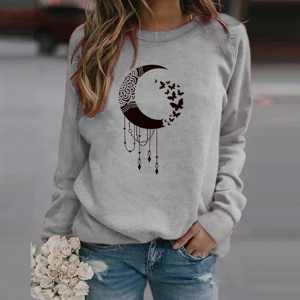 Winter Womens Casual Tops Ladies Print Sweatshirt Blouse Tee Sweater