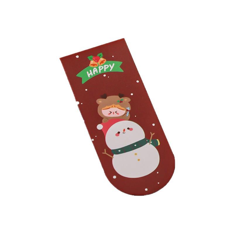 Exquisite Cartoon Christmas Magnetic Bookmarks: Cute, Creative Page Clips - Perfect Small Gifts & Student Stationery