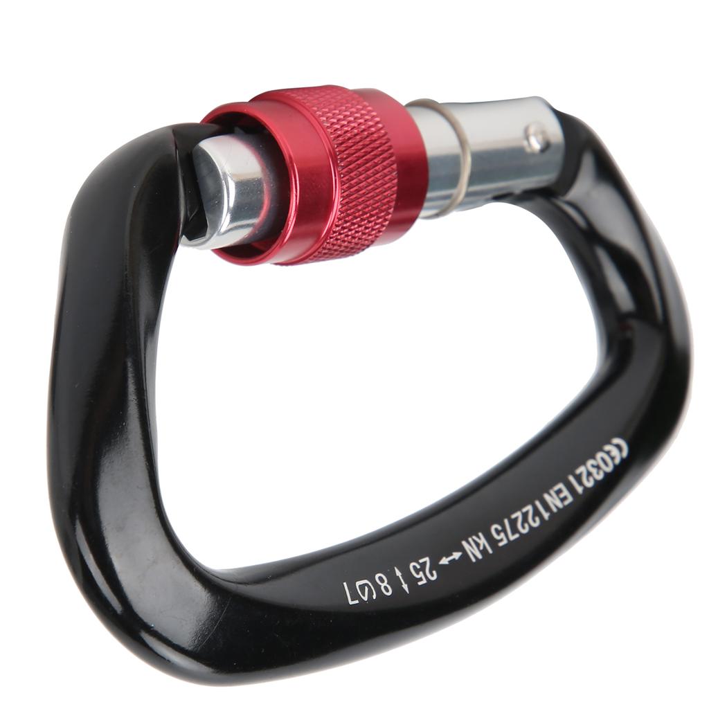 Mountaineering D Locking Carabiner Clips Alloy Heavy Duty Carabiner for Climbing