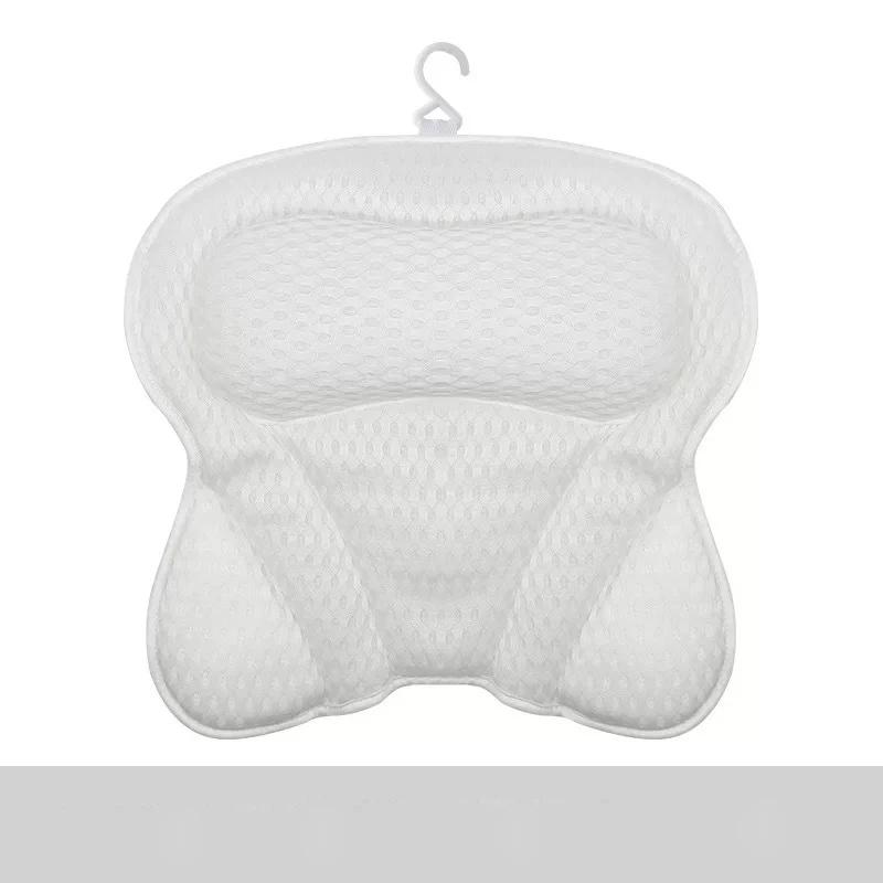 Bathtub Pillow For Tub Machine Washable 4D Mesh Bathtub Pillow Butterfly Shaped Bathroom Bathtub Pillow Suction Cup белый