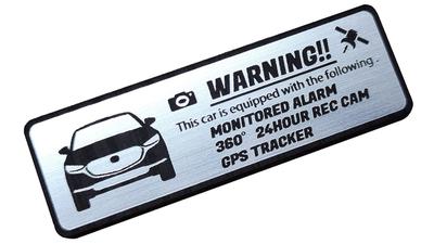 Honami Works CX-30 Emblème de Sécurité Surveillance 24 Heures Caméra Embarquée Traqueur GPS Autocollant