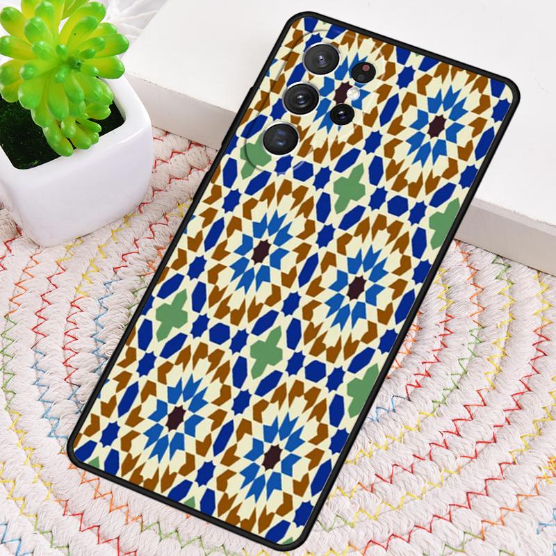 Moroccan Mosai Tile Pattern Silicone Phone Case For Samsung Galaxy Note 10 Pro S26 S25 S24 S23 S22 S21 Plus S25Ultra Capa Cover