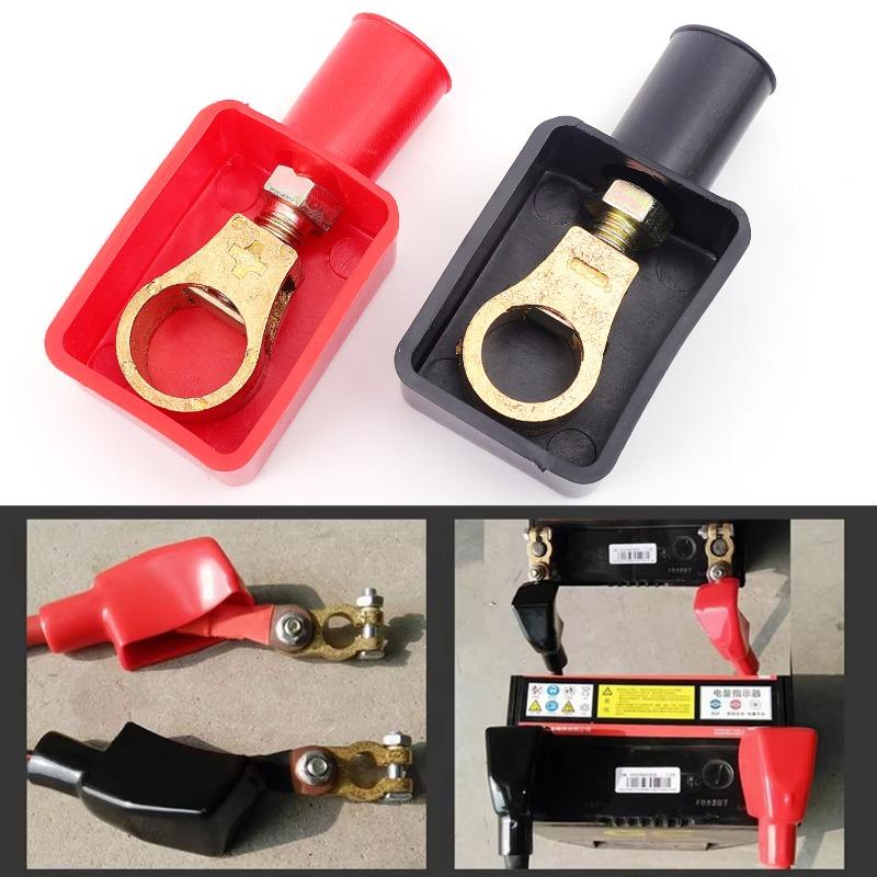 Car Battery Pole Positive and Negative Protection Cover Soft Plastic Flexible Battery Terminal Insulator Protective 2pcs/set