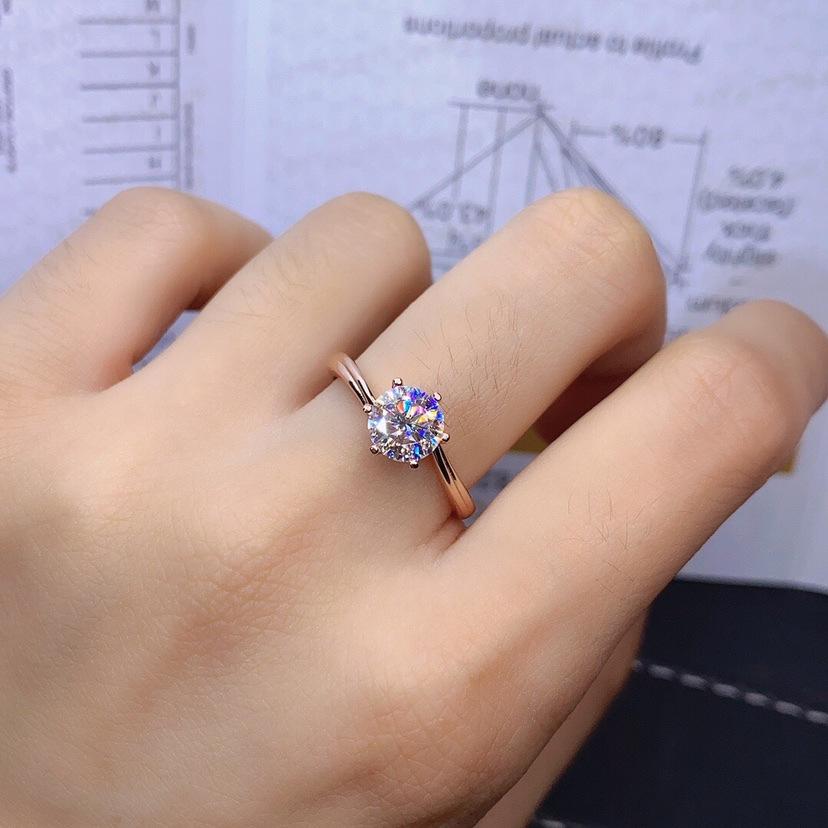 1 Karat Diamant-Optik Acht Herzen & Pfeile PT950 Moissanit Verstellbarer Ring für Damen - Online im Trend