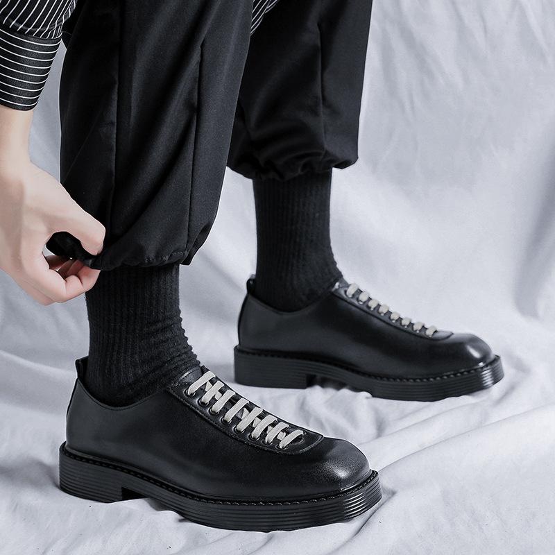 Autumn Fashion Casual Small Leather Shoes Men's Korean Edition British Suit Business Men's Shoes New Hong Kong Style Shoes 2019-R