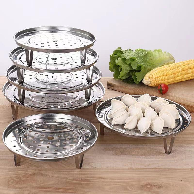 Stainless Steel Multi-Purpose Perforated Steaming Rack with Feet for Dumplings and Rice