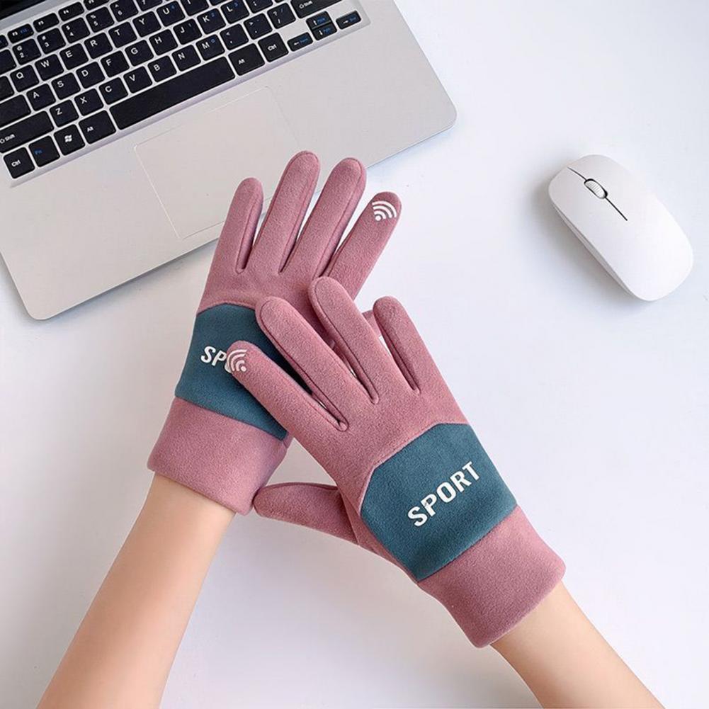 1 Pair Popular Cycling Gloves Sporty Sport Gloves Touch Screen Keep Warm Full Finger Ridding Ski Gloves