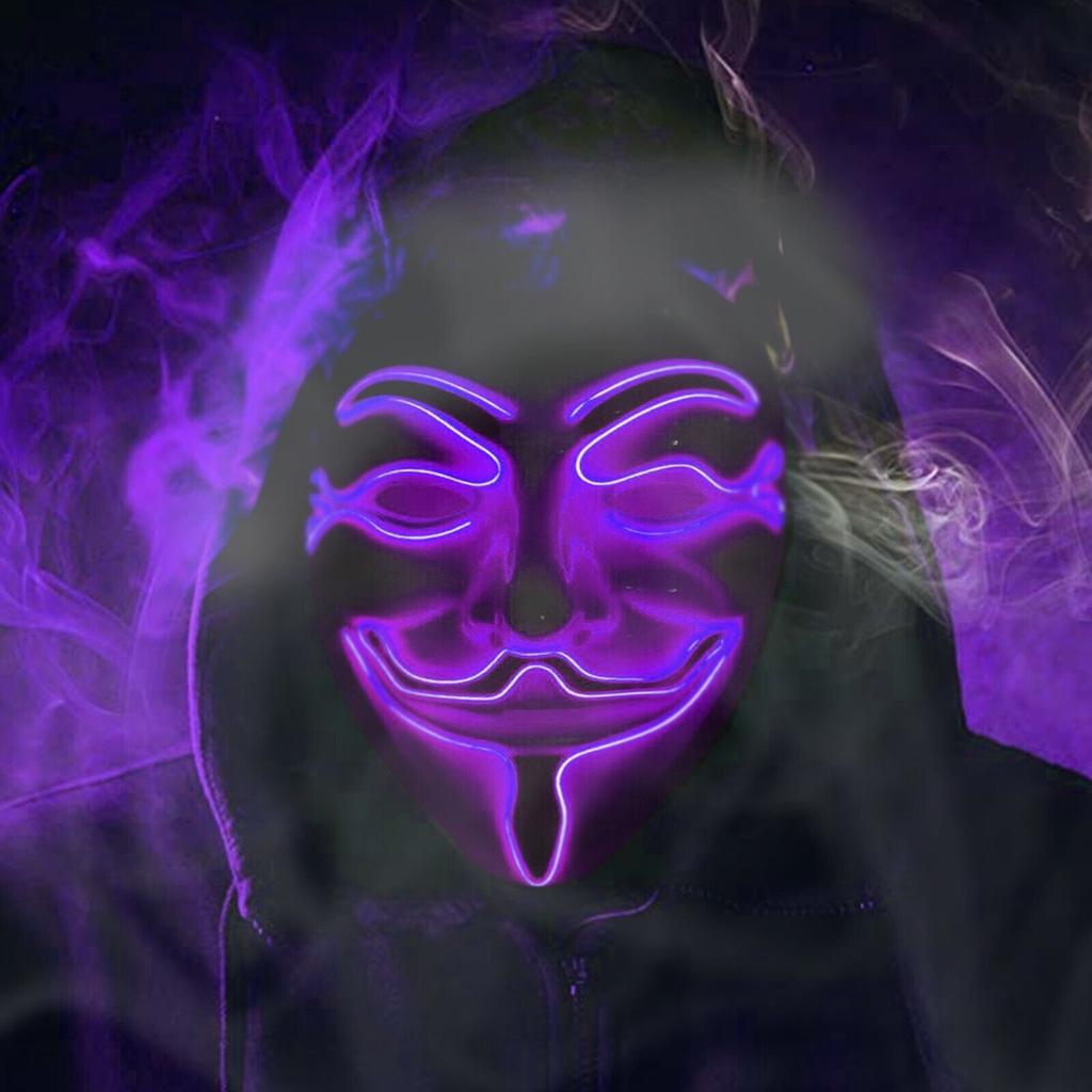 Maschera luminosa che si illumina per la maschera da festa a LED di Vendetta Maschera da festa di Vendetta Cosplay Maschera creativa per Halloween Maschera da ballo fantasma