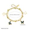 Gold Plated Double Layer Butterfly Bracelet, Stainless Steel Paperclip Chain Wrist Jewelry, Waterproof Dainty Bracelet for Women Gift