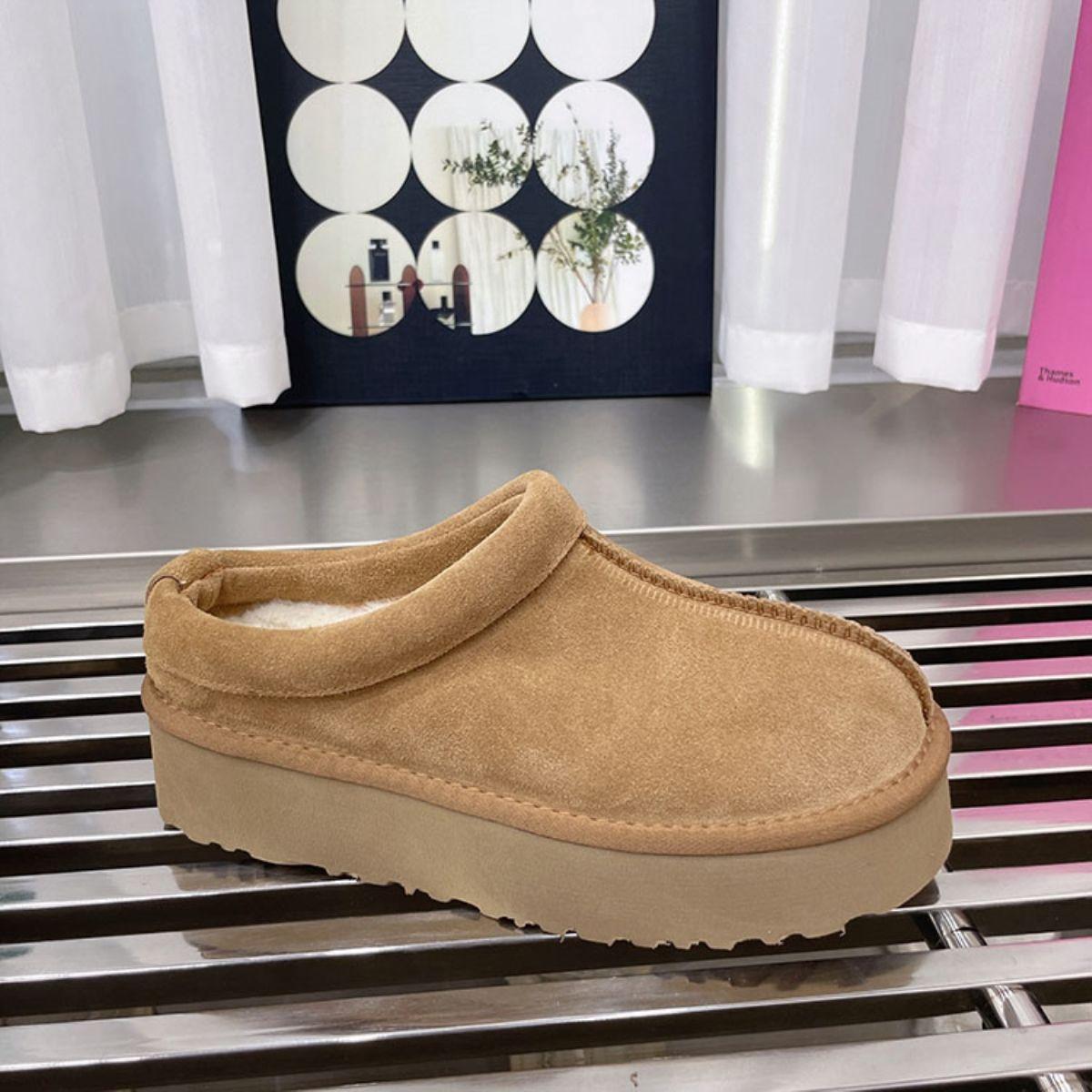 

Европейская станция 2025 осень и зима новая матовая кожаная сумка голова тапочки на толстой подошве универсальная верхняя одежда теплые снежные хлопковые туфли женские 36 малиновый