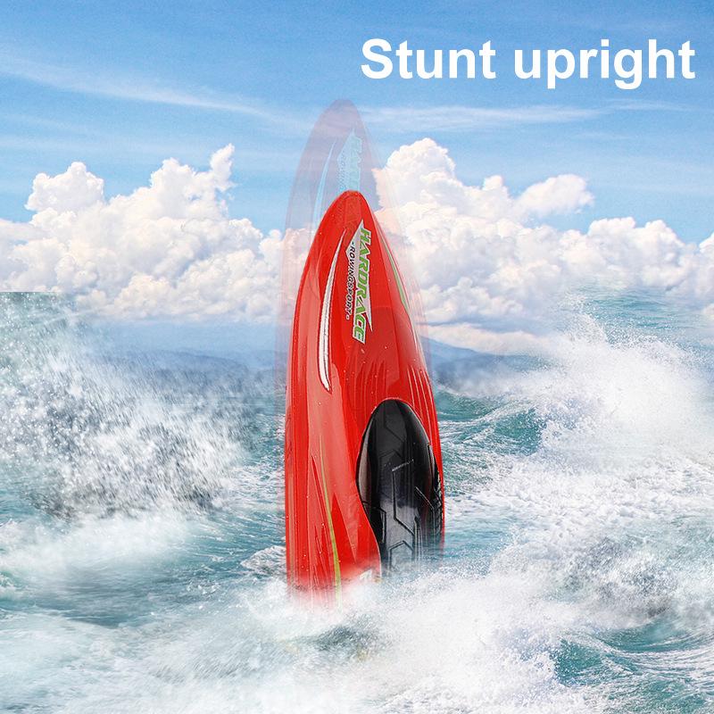 2.4G Remote Control Mini Stunt Speedboat with High-Brightness Lights - Children's Water Toy