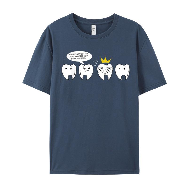 Funny Tooth Shirt For Dentist Crewneck Tshirt Father Day Party Tees Short Sleeve Hip Hop 100 Cotton Tops T Shirt Female