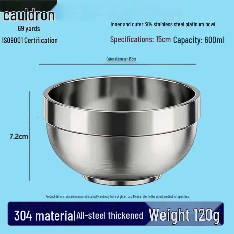 Fou ou 304 Stainless Steel Double Layer Bowl