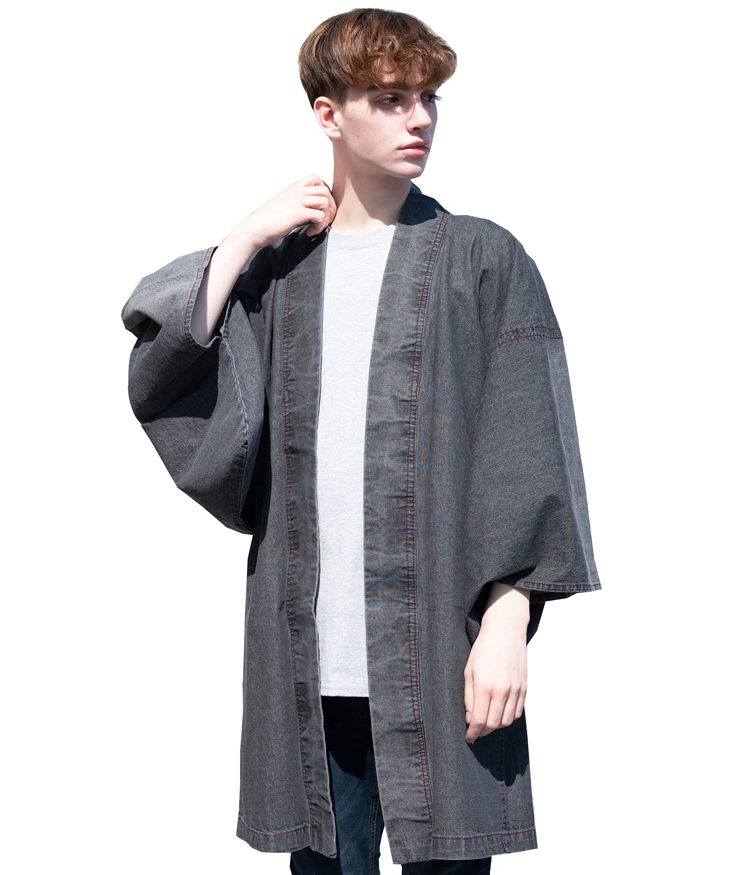 

Джинсовая ткань Haori Yukata Yukata Damaged Black LL 8(8)