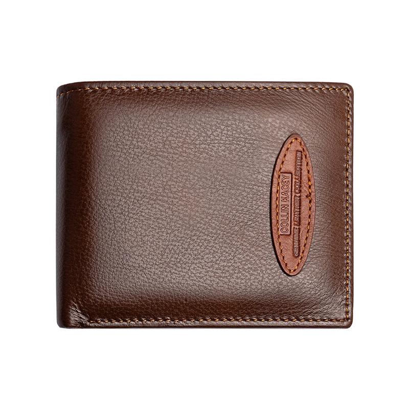 "Men's Casual Cowhide ID & Card Short Wallet"