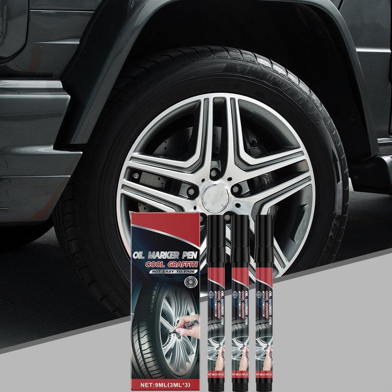 Černá popisovací tužka na pneumatiky auta Popisovač na kola 3X Odolný proti opotřebení Auto příslušenství Kreativní popisovací tužka na pneumatiky