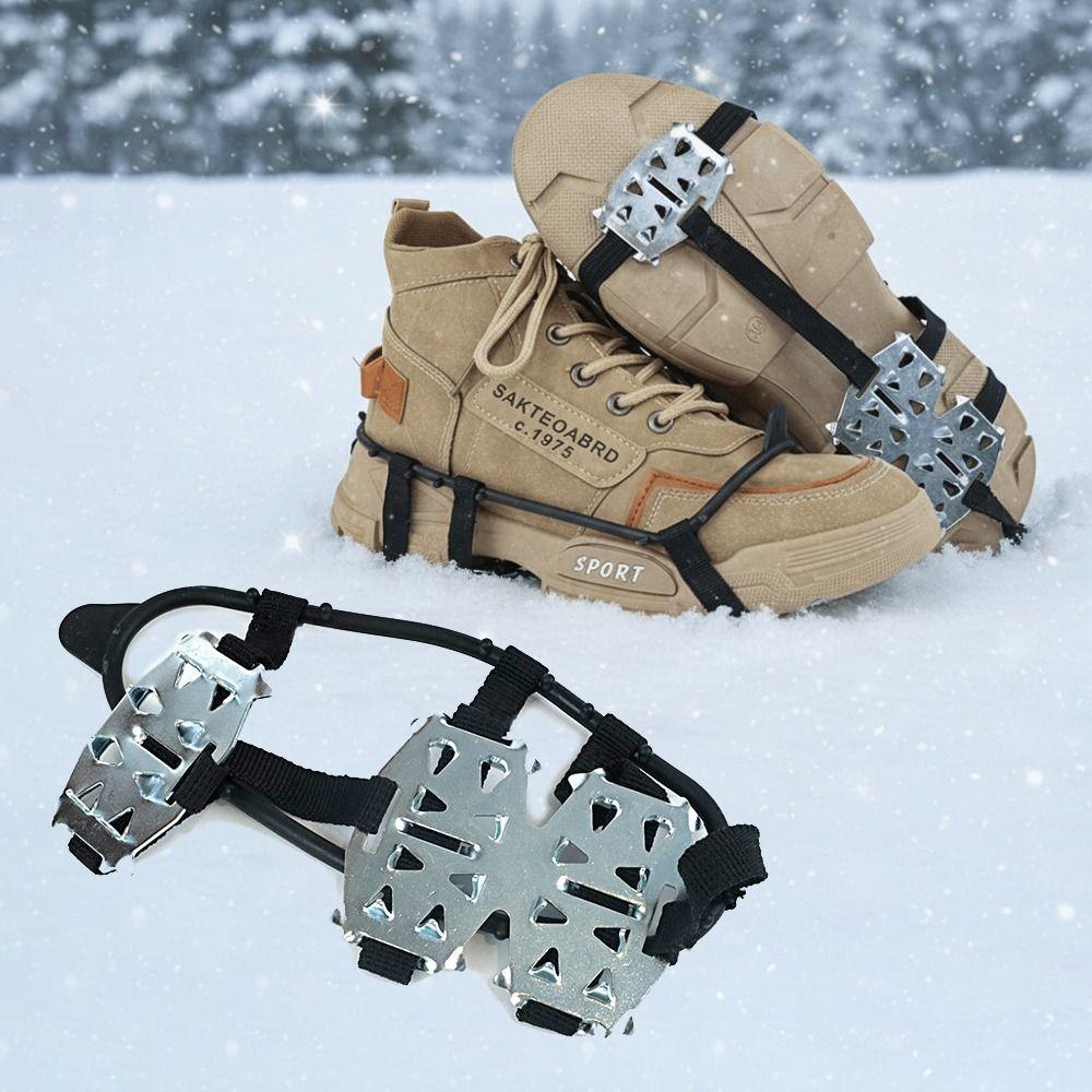 

1Pair New Anti-Slip 24 Teeth Ice Claw Universal Shoe Covers Ice Gripper Spike Spike Spike Grips Cleats Winter Outdoor For Shoes 12.5