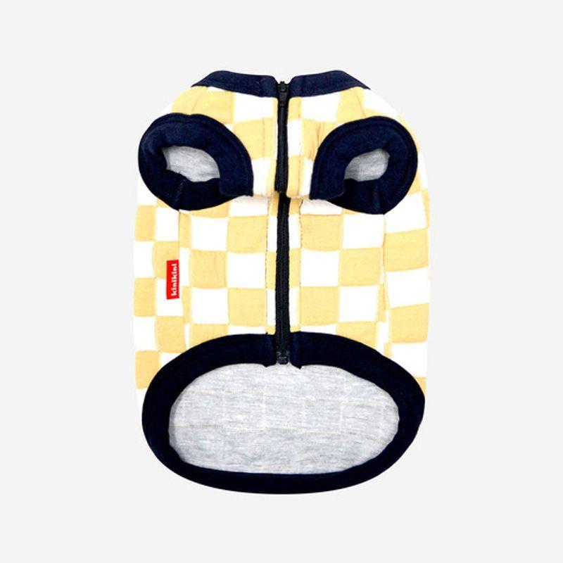 KINIKINI CHECKERBOARD SLEEVELESS ZIPUP-YELLOW(Zip-up)