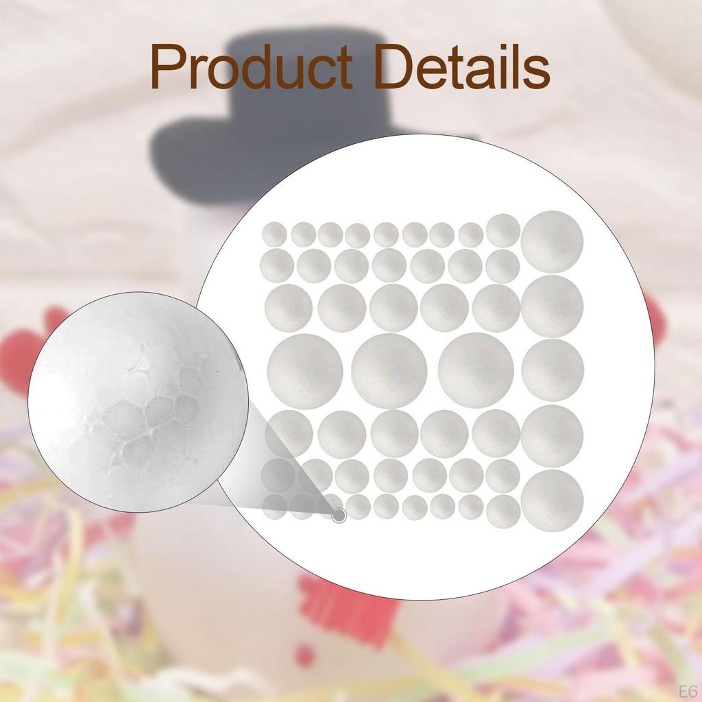 Craft Foam Balls Decorations DIY Crafts Smooth for Modeling Arts School Project Home Party