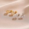 Four-Leaf Clover Sparkling Diamond Stud Earrings with Screw Back