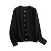 Women's Solid Color Liquid Cotton Loose And Versatile Single Breasted Casual Pocket Hoodie Jacket
