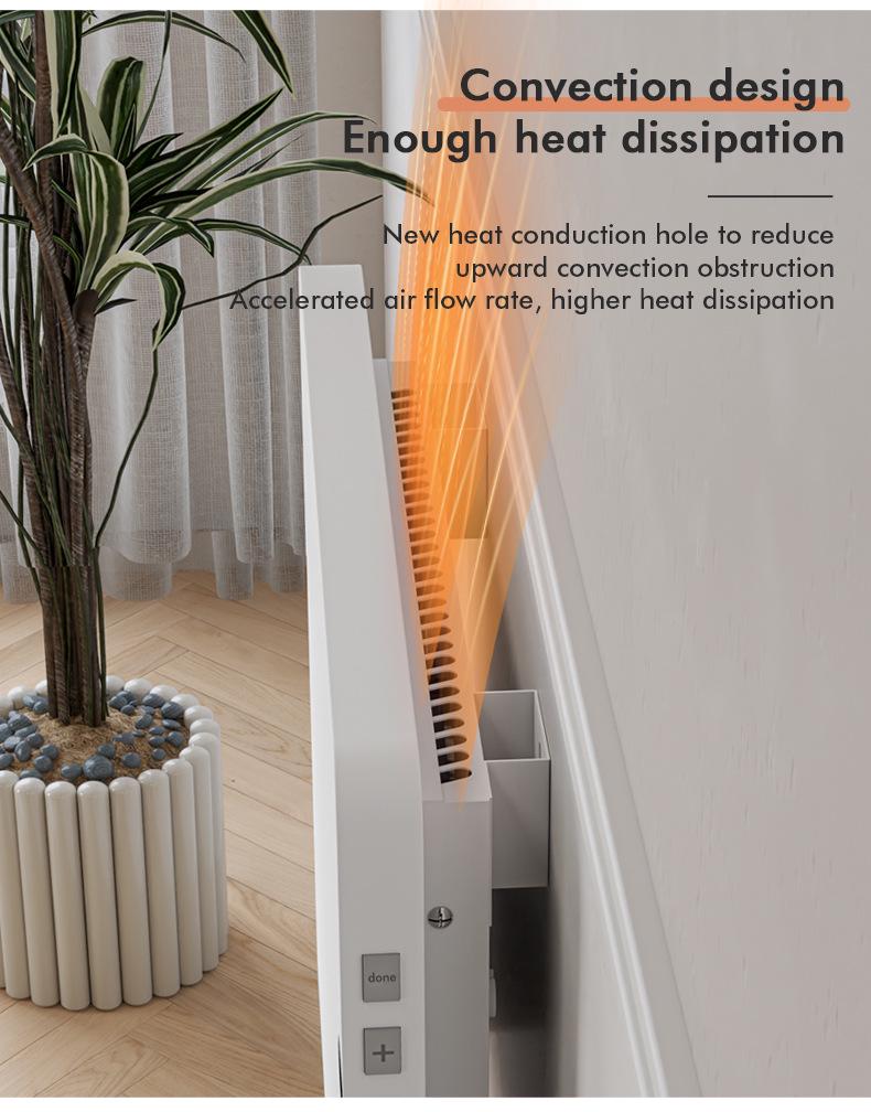 Wall-Mounted Instant Convection Heater, 110V Electric Model, US & Japan Standard, for Home Use.