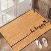 Be Happy Flannel Door Mat, Cute Heart Script Anti-Slip Absorbent Rug for Entryway & Bathroom, Machine Washable Home Decor