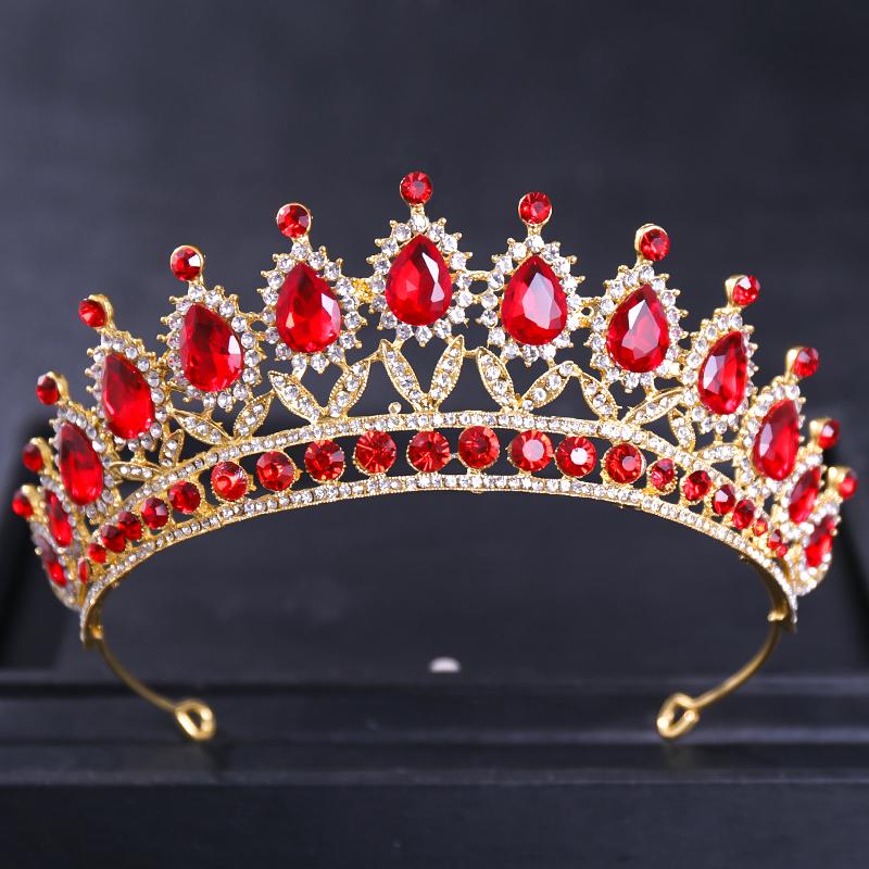 Baroque Vintage Crystal Tiaras And Crowns Rhinestone Queen Pageant Prom Diadem Crown Bridal Wedding Hair Accessories Jewelry