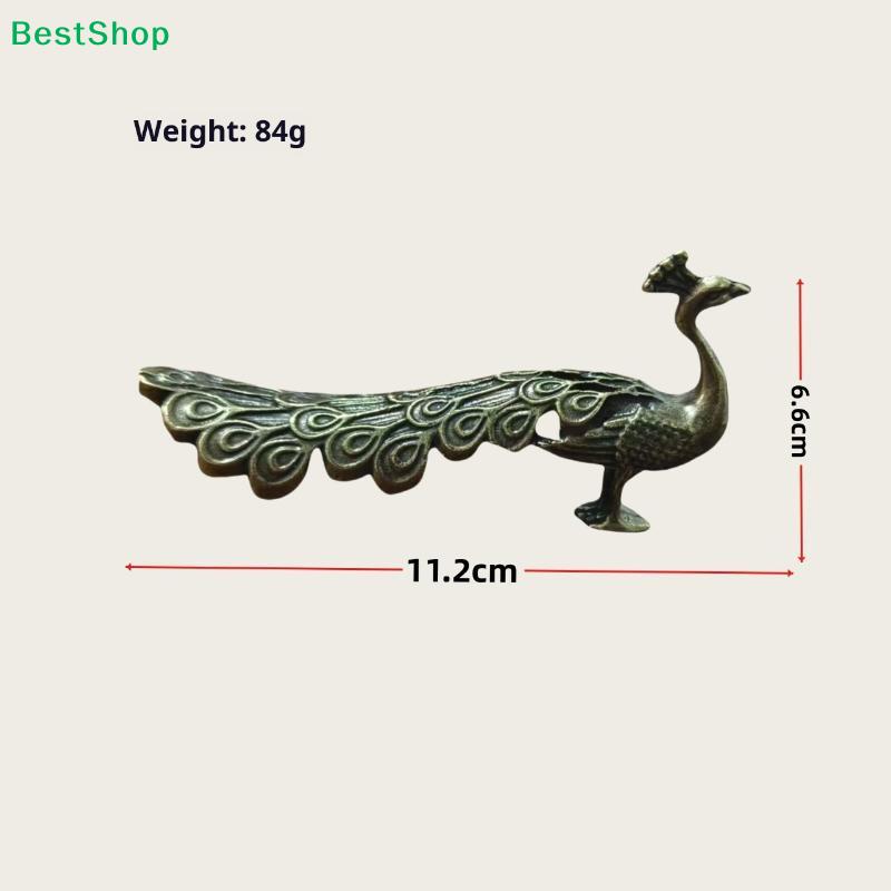 Vintage Exquisite Brass Peacock Figurine Animal Decor For Home Shelf/Desk, Lucky Peacock Ornament & Collectible Gift