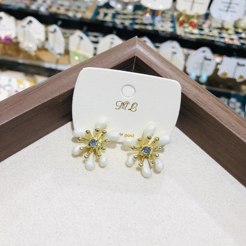 Faionable Retro Simplified Red Firework Diamond Embedded Earrings Luxury Court Design Sensation Earring Accories for Women