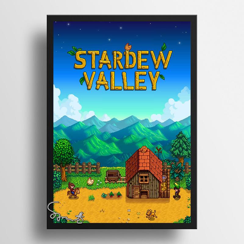 Stardew Valley постер с видеоигрой, печать на холсте, цифровая игра, Настенный декор, настенная художественная картина, украшение стены Stardew Valley, подарок 40X50cm Unframed