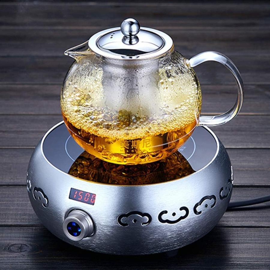 Hofu Small Clear High Borosilicate Glass Tea Pot with Removable 304 Stainless Steel Infuser Heat Resistant Loose Leaf Teapot St