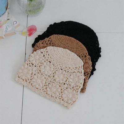 Women's Crochet Floral Knit Summer Hat