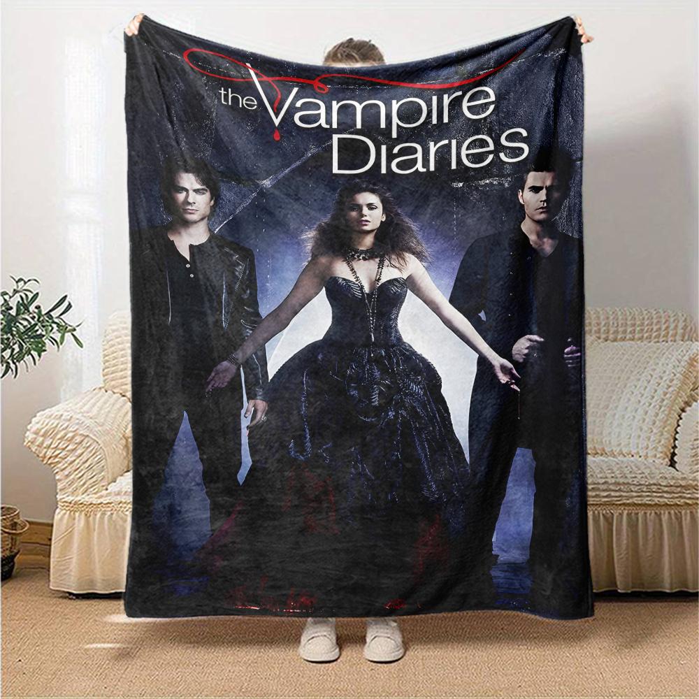 1pc The Vampire Diaries3 Blanket, Gift, for Men and Women, Soft Blanket, Good for Sofa Bed Couch Travel, Lightweight Flannel Blanket
