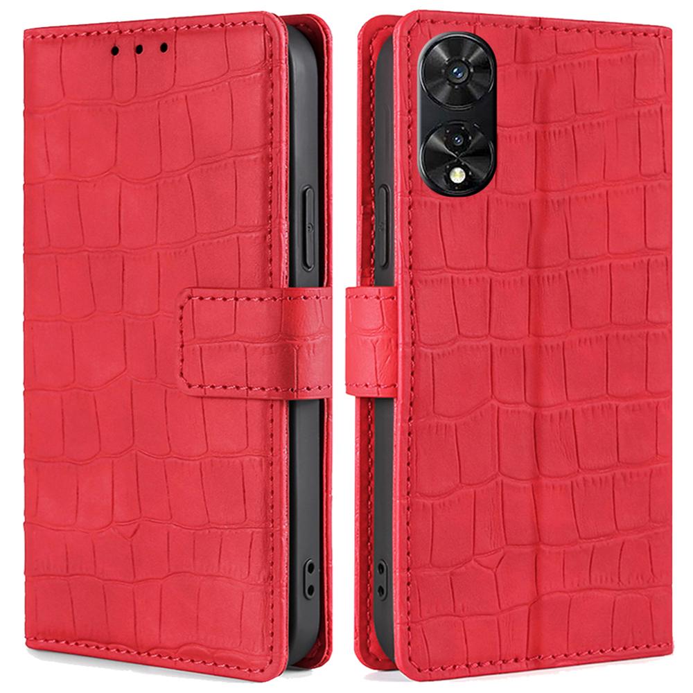 For TCL 505 Phone Case Crocodile Texture Skin-Touch Leather Cover with Wallet