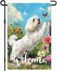 Welcome Spring Summer Garden Ag Maltese Dog Ag 12x18 Double Sided Owers Oral Seasonal Home Decor Banner Farmhouse Ou EEL