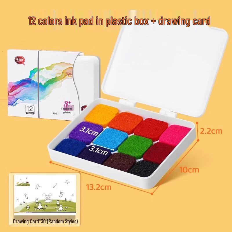 Washable Finger Paint & Stamp Pad Set for Kids