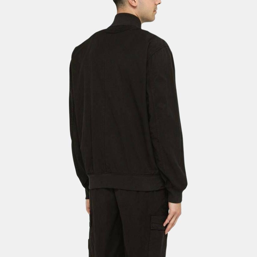 STONE ISLAND Giacca Bomber Zip con Toppa Logo Nera Uomo Capospalla 781542629-V0029
