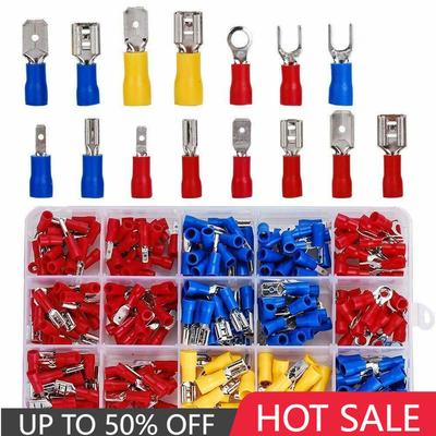 280pcs Set Kit Cable Lugs Assortment Kit Wire Flat Female and Male Insulated Electric Wire Cable Connectors Crimp Terminals Set