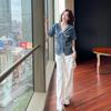 Sommer Damen locker V-Ausschnitt Jeansjacke - Kurzärmelig & Vielseitig