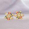 Christmas Alloy Rhinestone Crystal Pearls Christmas All Stud Earrings for Women Jewelry Boucles d'oreilles Accessory