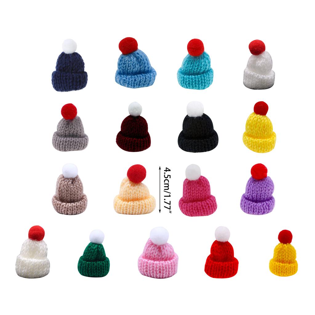 Collection of 10 Mini Knitted Hats for DIY Crafts Decorations for Home Bedroom Crafts Making Supplies