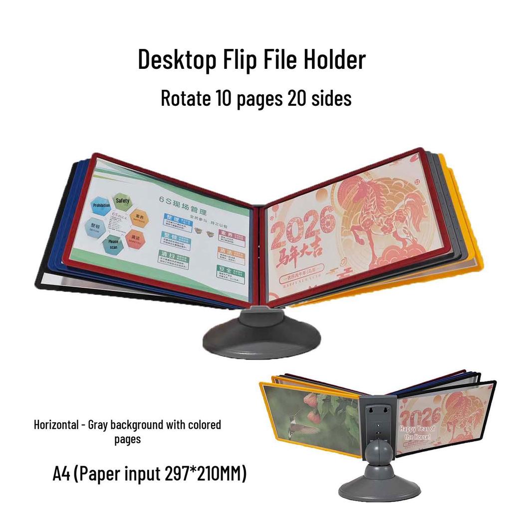 Rotating A4 Desktop File Holder and Display Stand