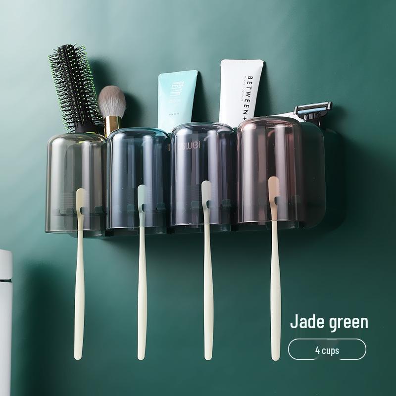 Wall-Mounted No-Punch Toothbrush & Rinsing Cup Set