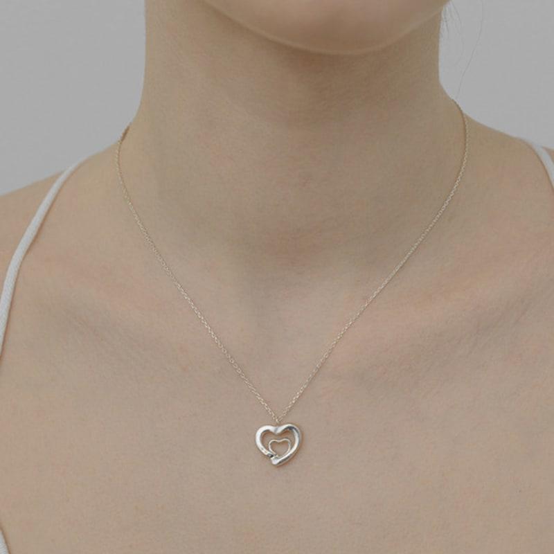 

TOU [Siver925] WE027 double heart necklace Silver_none