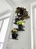 Modern Black Jungle Metal Wall Planter Triple Basket for Five Pots Multi-Tier Ready to Hang