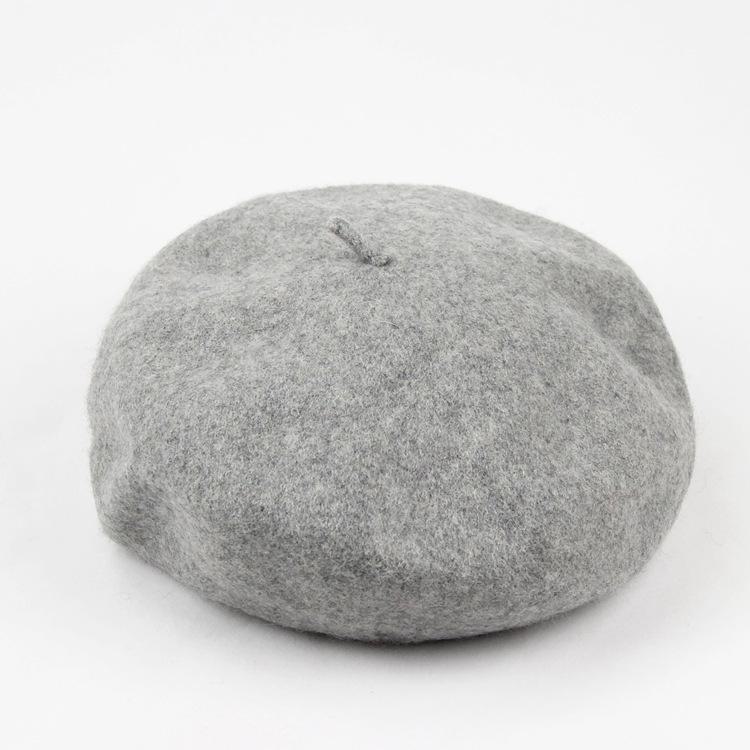 

Регульований вовняний берет для жінок adjustable світло-сірого кольору