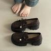 British Style Thick Heel Light Mouth Single Shoes Women's 2025 Autumn French Retro Versatile Bow Small Leather Shoes Loafers